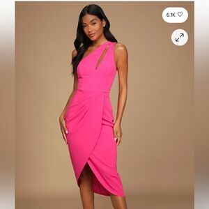Lulu's NWT Pink One Shoulder Dress